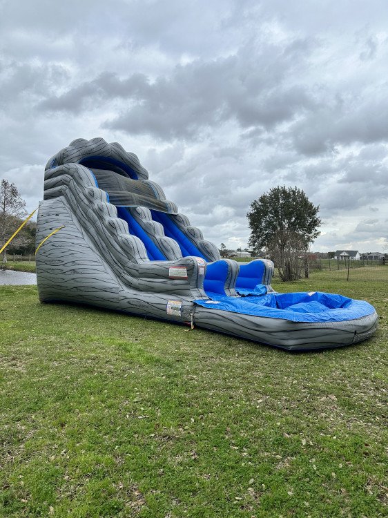 18ft grey marble water slide