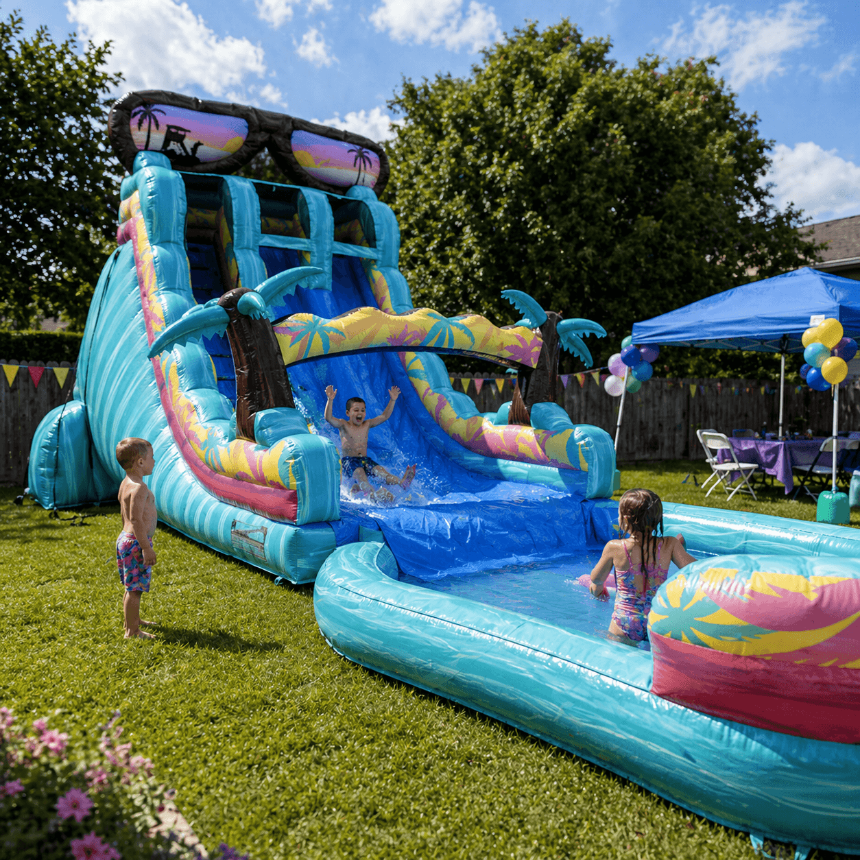 Family cookout with a combo rental in Lafayette