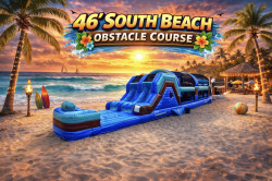 46ft. South Beach obstacle course w/slide