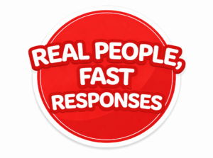 Real people providing fast responses for event rentals