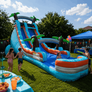 End of school water slide party