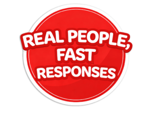 Real people providing fast responses for event rentals