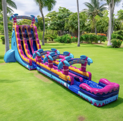 27ft Teal Rippiing Rush Dual lane and slipping slide