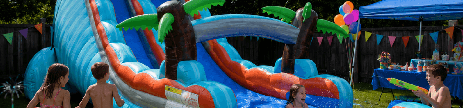 End of school water slide party